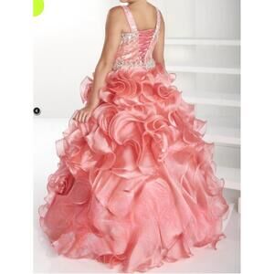NEW TIFFANY PRINCESS girls pageant dress in rose coral